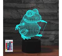SUPERRUIDALONG 3D Frog Remote Control 16 Color Night Lights Illusion Acrylic LED Table Bedside Lamp Children Bedroom Desk Decor Birthday Gifts Toy for Kids
