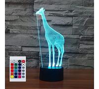 SUPERRUIDALONG 3D Giraffe Remote Control 16 Color Night Lights Illusion Acrylic LED Table Bedside Lamp Children Bedroom Desk Decor Birthday Gifts Toy for Kids
