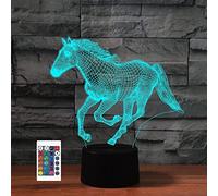 SUPERRUIDALONG 3D Horse Night Lights Remote Control 16 Color Illusion Acrylic LED Table Bedside Lamp Bedroom Desk Decor Birthday Christmas Gift Toy for Kids