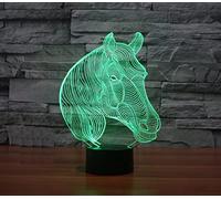 SUPERRUIDALONG 3D Horse Remote Control 16 Color Night Lights Illusion Acrylic LED Table Bedside Lamp Children Bedroom Desk Decor Birthday Gifts Toy for Kids