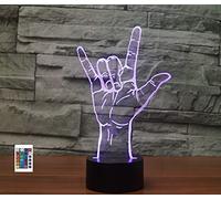 SUPERRUIDALONG 3D I Love You Sign Remote Control 16 Color Night Lights Illusion Acrylic LED Table Bedside Lamp Children Bedroom Desk Decor Birthday Gifts Toy for Kids