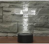 SUPERRUIDALONG 3D Jesus Cross Night Light with Remote Control 16 Color LED Table Lamp Children Bedroom Decor Gifts for Kids