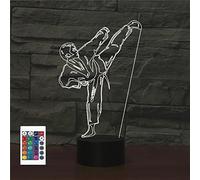 SUPERRUIDALONG 3D Karate Night Lights with Remote Control 16 Color LED Table Lamp Children Bedroom Decor Gifts for Kids