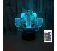 SUPERRUIDALONG 3D Lamp Racing Car Night Light with Remote Control 16 Color Home Decoration Gift for Kids