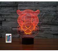 SUPERRUIDALONG 3D Lion Remote Control 16 Color Night Lights Illusion Acrylic LED Table Bedside Lamp Children Bedroom Desk Decor Birthday Gifts Toy for Kids