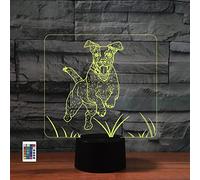 SUPERRUIDALONG 3D Puppy Remote Control 16 Color Night Lights Illusion Acrylic LED Table Bedside Lamp Children Bedroom Desk Decor Birthday Gifts Toy for Kids