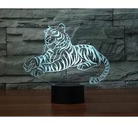 SUPERRUIDALONG 3D Tiger Night Light with Remote Control 16 Color LED Table Lamp Children Bedroom Desk Decor