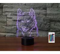SUPERRUIDALONG 3D Wolf Night Lights with Remote Control 16 Color LED Table Lamp Bedroom Desk Decor Gift Toy for Kids
