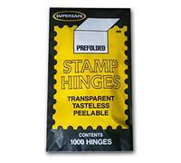 Supersafe Folded Stamp Hinges, 1000 Count, Unfinished, Plastic, Door Mount