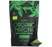 SuperSelf Organic Matcha Powder - Ceremonial Grade & 100% Pure - Smooth Taste & Vibrant Green - Macha for Straight Tea, Lattes, Baking - Certified Organic - Japanese Stone Ground Method - Large 120g