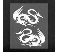 Supershaped Die-Cut Dragons for Car DX+SX, White, 10 x 12 cm