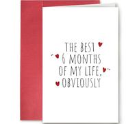SuperShunhu 6 Months Anniversary Card for Him Her, Six Months Card Gift for Boyfriend Girlfriend, Dating Anniversary Card