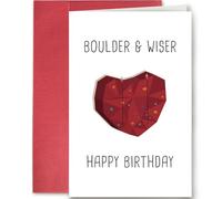 SuperShunhu Funny Climber Birthday Card, Birthday Gift for Climbing & Bouldering Lovers, Happy Birthday Card for Him Friends, Boulder & Wiser Card
