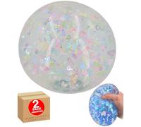 Supersized Confetti Ball Sensory Toy for Kids Clear Squeeze Stress Ball Assorted Designs Tactile Fidget Play Pastel Jumbo Ball for Colourful Hearts Stars Shapes Fun Gift Electoys 12 Pack
