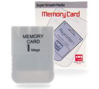 SuperSmashMedia® - PS1 Memory Card 1MB (For PlayStation 1, PSX, Psone) [Grey]