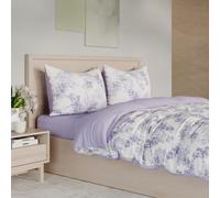 Supersoft by Cozee Home 2 Pack Embossed And Print 4 Piece Duvet Sets BLUE SUPER KING