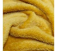 Supersoft Coral Fleece Fabric Material - Ochre, 1Mtr 100cm x 150cm