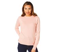 Light & Shade Womens Crew Neck Top Supersoft Knitted Jumper, Pink, M