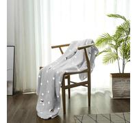 Supersoft Fleece Throw in Grey with Bumble Bee Design 150cm x 200cm
