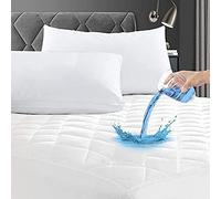 Supersoft Waterproof Mattress Protector - Luxury Quilted Quiet Bed Mattress Pad Cover with Extra Deep 30CM Fitted Skirt and Waterproof Protection (Super King)