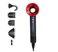 Supersonic Professional Brushless Hair Dryer,Portable Blow Dryer Fast Drying for Salon Look 1500-1800W, 3 Speed,4 Heat Settings with 5 Magnetic attachments for Quick Drying and efficient Styling.RED