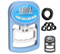 Superspeed Muscle Strength Tester, Grip Test Machine, Digital Hand Dynamometer Measurer Monitor Set with Grip Ring Thumb Exerciser Training Gauge 265 Lbs 120 Kgs for Sport Home School(Blue)