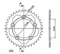Supersprox Aluminium Ktm 525x38 Ral991x38blk Rear Sprocket