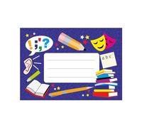 SuperStickers English Self Adhesive Exercise Book Labels. Pack of 32.
