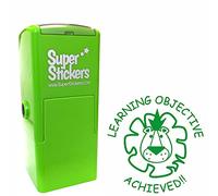 Superstickers Teacher Stamp - Education Marking Stamp - Reward Stamps for School - Learning Objective Achieved Podium - Impression Size Approx. 23x23 mm - Violet Ink