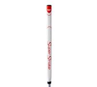 SuperStroke Zenergy Tour 1.0P 17" Golf Putter Grip with No Taper Enhanced SPYNE Technology, New Multi-Zone Texturing and Tech-Port, White/Red