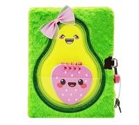 SuperStyle Avocado Secret Diary with Lock, Journal for Girls Ages 6-8 | Cute avocado themed lockable notebook, private writing journal, sweet birthday gift for young kids to record secrets