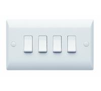Superswitch SW44 10A 4-Gang Single Pole 2-Way Plateswitch
