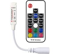 Supertech RGB LED Controller 5V-24V with 17-Key RF Wireless Remote Controlor + Receiver for 5050,3528 LED Strip Lights