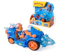SUPERTHINGS KAZOOM POWER - Kid Kazoom Combat Vehicle. Kid Kazoom's combat vehicle from the animated series "Kazoom Power". Contains 1 Combat Vehicle, 1 Exclusive Kid Kazoom, 1 Weapon, and 1 Accessory