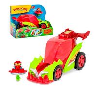 SUPERTHINGS KAZOOM Power Turbo Spinner Villain Vehicle with Spinning Top Launcher Includes 1 Turbo Spinner and 1 Exclusive Kazoom