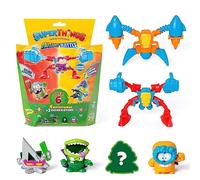SUPERTHINGS Mutant Battle Series - Pack of 6. Includes 4 SuperThings (1 silver captain) and 2 Exoskeletons. Pack 2 of 6
