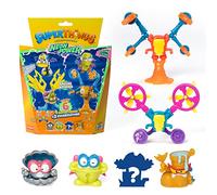 SUPERTHINGS - Neon Power Series - Pack of 6, Includes 4 Super Things (1 Silver Captain) and 2 Exoskeletons, Pack 3 of 6