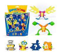 SUPERTHINGS - Neon Power Series - Pack of 6, Includes 4 SuperThings (1 Silver Captain) and 2 Exoskeletons, Pack 1 of 6