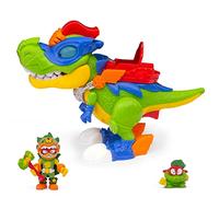 SUPERTHINGS RIVALS Age 4+ OF KABOOM, H-Rex Superdino - Articulated Hero Dinosaur with Lights and Sound Effects, 1 Exclusive Kazoom Kid and 1 Exclusive SuperThing