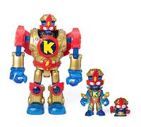 SUPERTHINGS Superbot Kazoom Power Golden Armor - Articulated Kazoom Power Robot equipped with golden armor and combat accessories. Includes 1 exclusive Kazoom Kid and 1 exclusive hero SuperThing