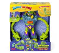 SUPERTHINGS Superbot Power Arms Trasher - Articulated villain robot with flexible arms and combat accessory. Includes 1 exclusive Kazoom Kid and 1