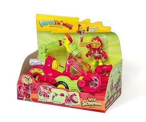 SUPERTHINGS Wild Scorpion - SuperThings Scorpion vehicle. Includes 1 exclusive Wild Kid and 1 exclusive Wild Villain SuperThing. With shooter and scorpion pincers to capture heroes