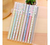 SUPERTOLL 0.38 Ballpoint Pen Black Gel Pen Black Cute Cartoon Pens Stationery for School Office 10Pcs/Set(Floral Design)