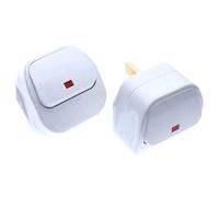 SUPERTOOL 3 Pin Switched Mains Plug White with Big Swtch Neon Indicator Light for Home, Workplace-1pcs