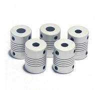 SUPERTOOL 5PCS Flexible Shaft Couplings, 5mm x 6.35mm Aluminum Alloy Flexible Coupling for Connect Servo Motor, Stepper Motor, Machine Platform, etc.