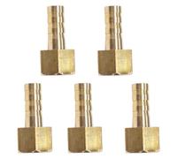 SUPERTOOL Barbed Connector 3/8" x Φ 10mm Female Connector Brass BSP Hose Tail Connector for Air Gas Water Fuel (F≈16mm M=10mm, 5PCS)
