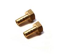 SUPERTOOL Barbed Connector 3/8" x Φ8mm Female Connector Brass BSP Hose Tail Connector for Air Gas Water Fuel (F≈16mm M=8mm, 2PCS)