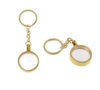 Supertool Coin Holder Keychains, 2pcs Coin Bezel Keyrings Metal Keyring Accessories 30mm Coin Medallion Holder for DIY Project (Gold)