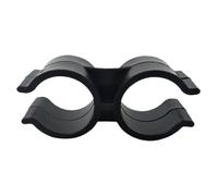 Supertool Double Port Pipe Clamps, 10Pack 24mm Black PVC Plastic, Connection Warehouse Supermarket Shelf Link Clip