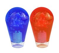 Supertool Ellipse Transparent Joystick Head, 2Pcs Oval Rocker Ball Top for Arcade Game Parts Replacement and DIY Gaming Device (Red & Blue)